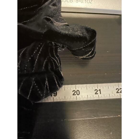 Vintage John Roberts Dress Womens Size 10 Black Velvet Short Sleeve Witchy 90s - Picture 4 of 7